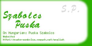 szabolcs puska business card